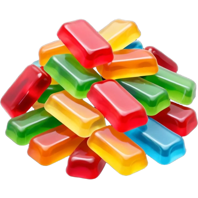 small pile of gummy candies, simple, clear emoji