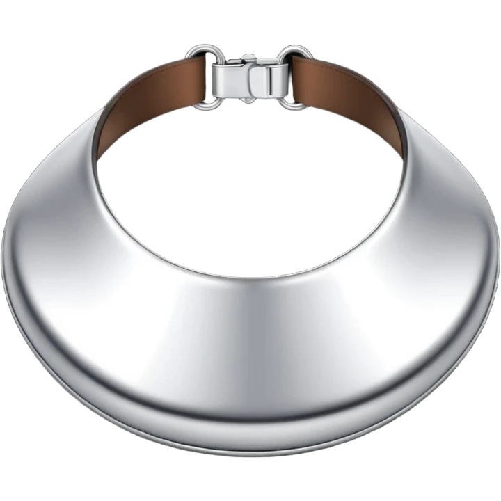 luxury fetish collar, silver chrome, smooth rounded metal, dominant erotic mood emoji