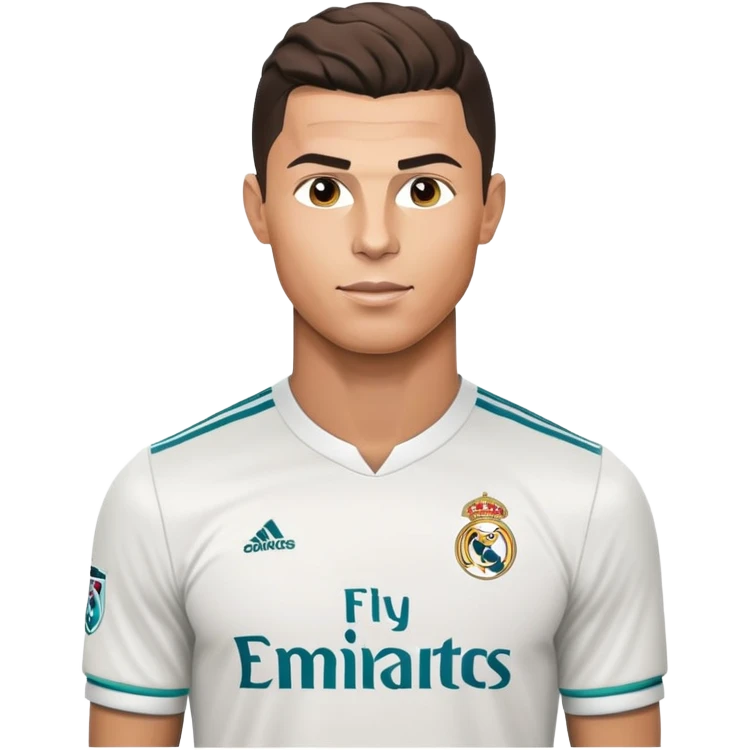 Cristiano Ronaldo con una camiseta del Madrid que ponga Valeria  emoji
