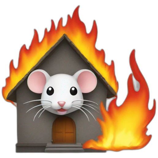 rat in front of house that's on fire emoji