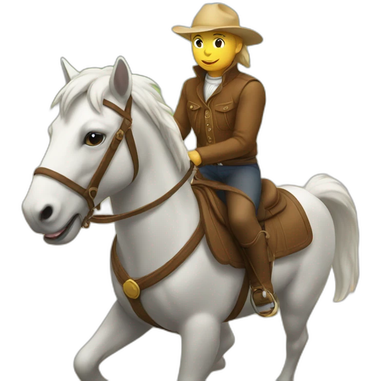 Cat riding horse emoji