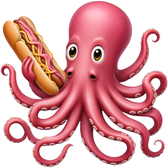 pink spaghetti slop octopus hot dog  emoji