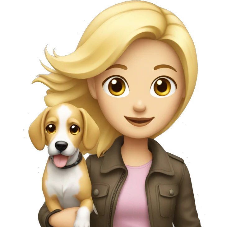 Blonde Girl walking with dog emoji