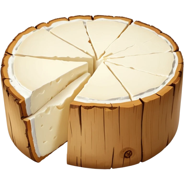 goat cheese, small log or round slice, pure white, crumbly interior, smooth matte, thin pale rind, soft but structured, cracks or uneven edges, no bread, herbs, or plate, no faces, clean 3D, soft shadows, transparent background, emoji scale emoji