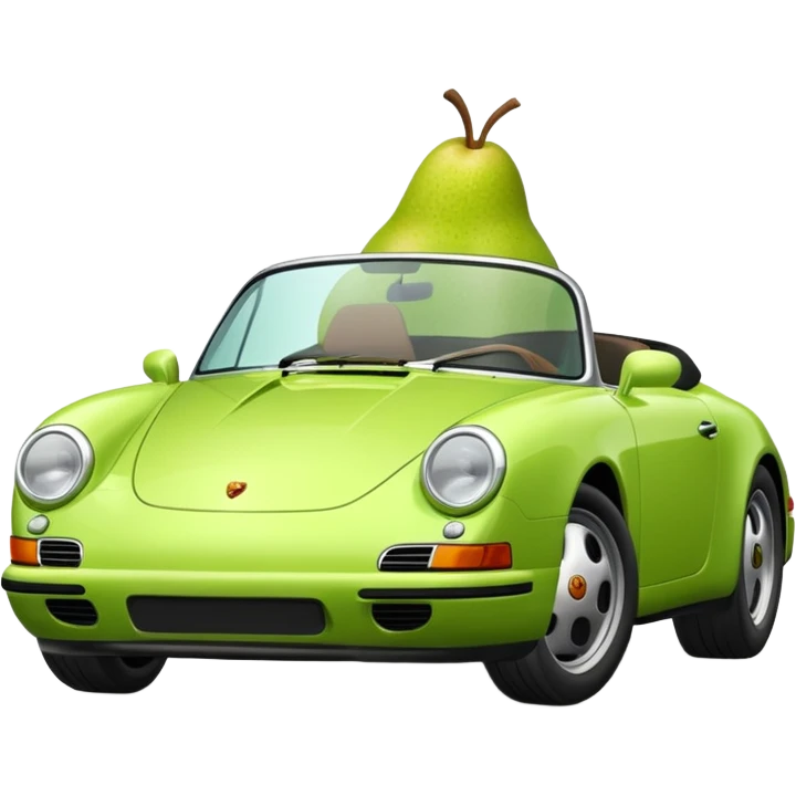 plain pear in a porshce emoji