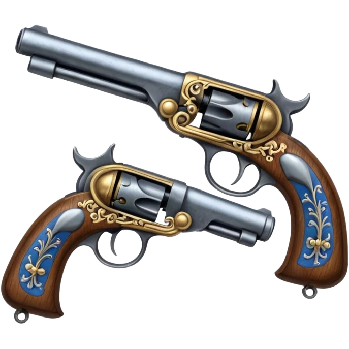 2 flintlock pistols forming an x emoji
