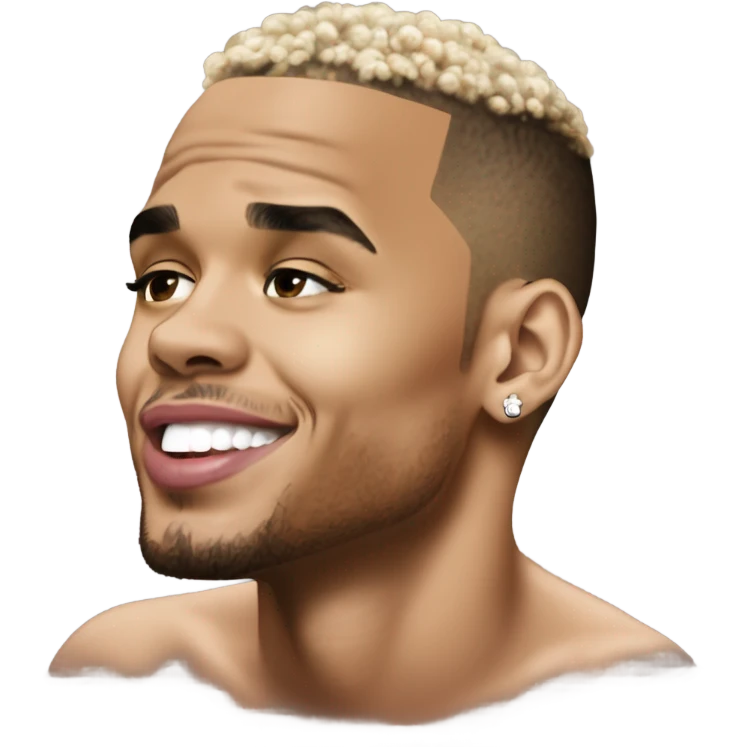 Hyper Realistic Chris Brown  Karruche Tran romantic photo  emoji