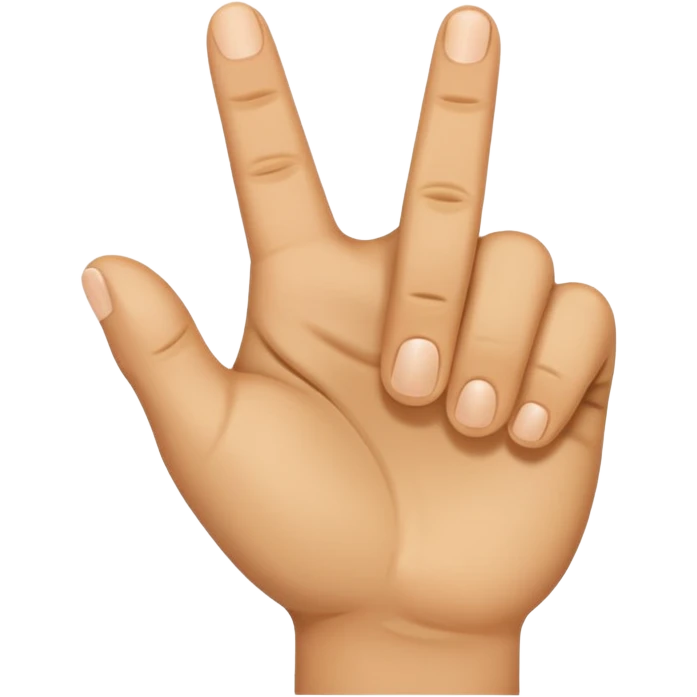A fisted hand with the thumb between the index finger and middle finger emoji