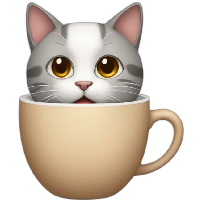 Cat with coffee emoji