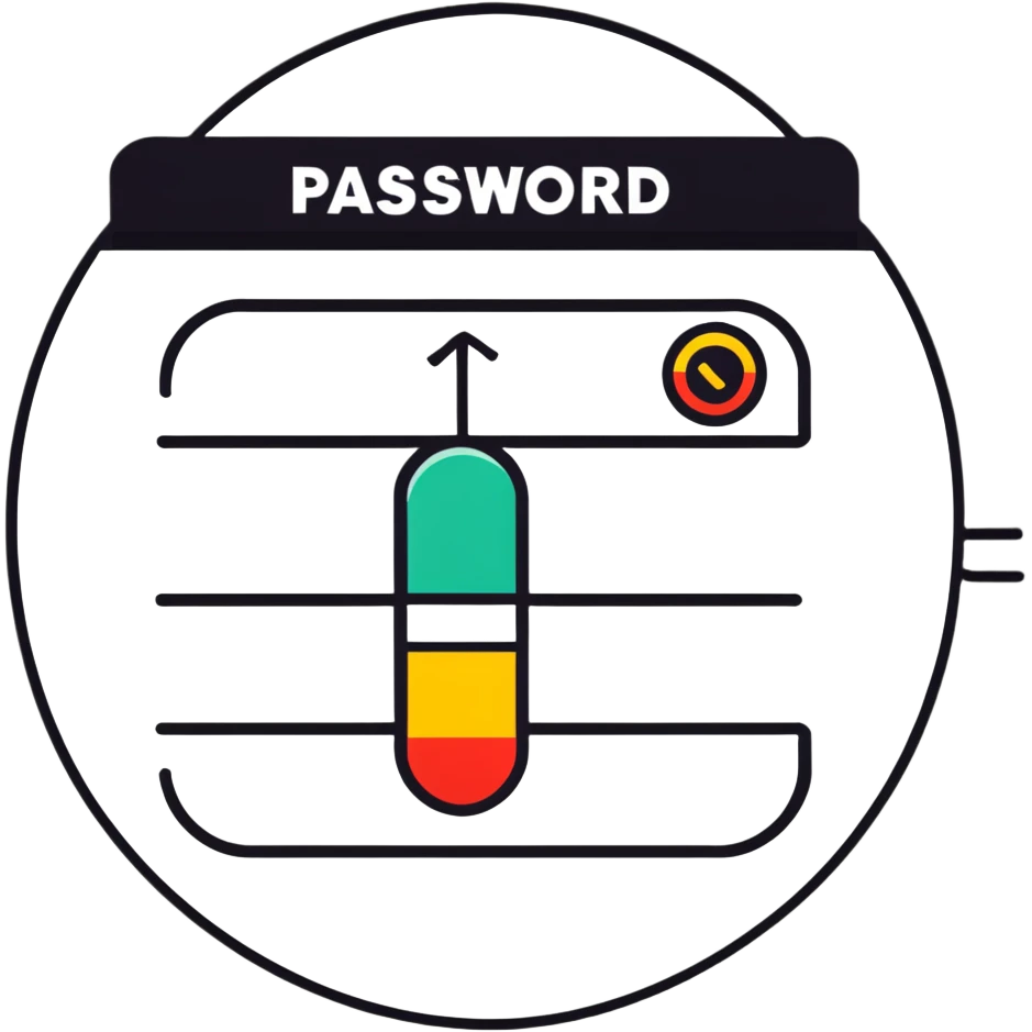 Password strength meter showing strong password emoji