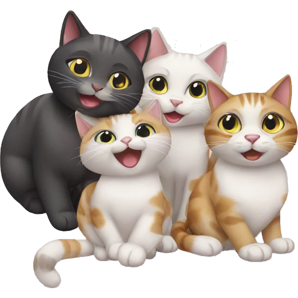 four cats having a party emoji