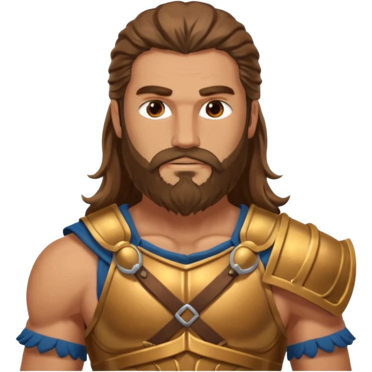 ancient greek warrior with long hair and beard emoji