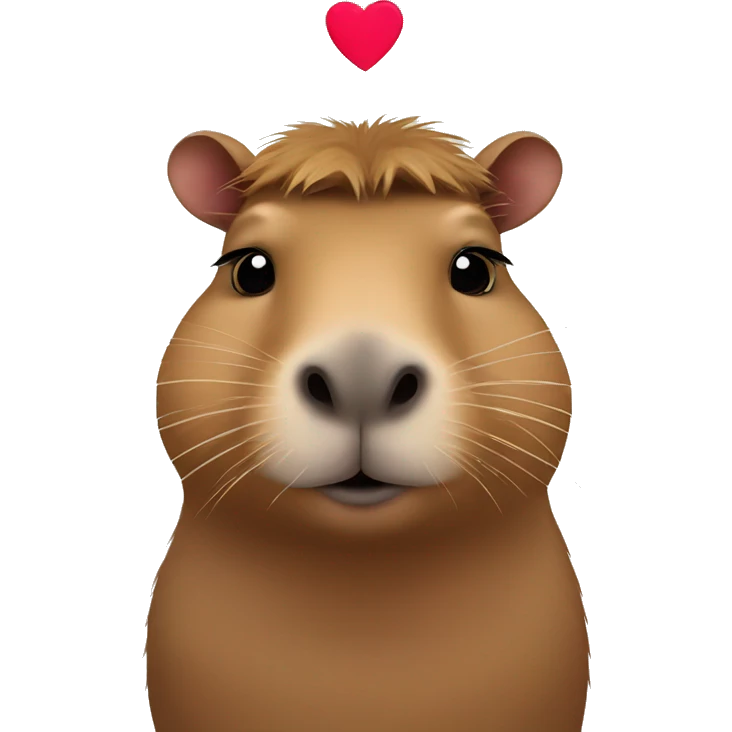 Capybara with a heart emoji