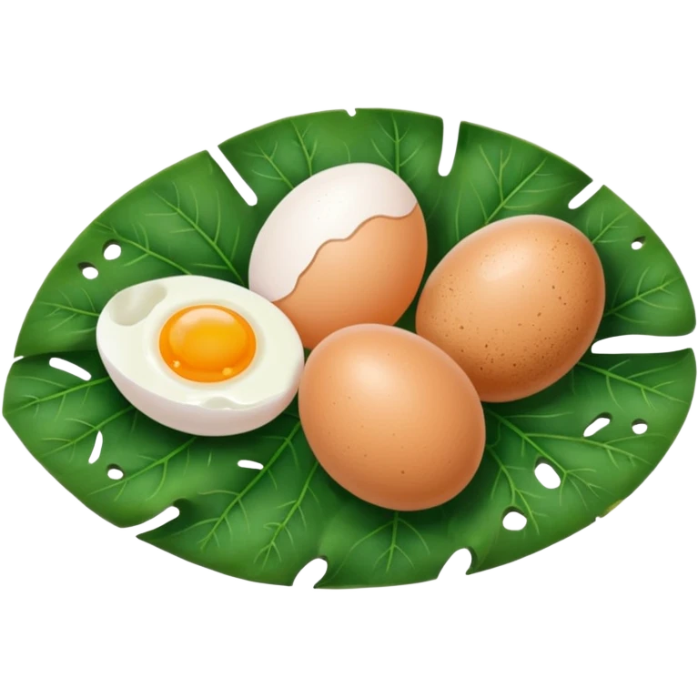 small eggs on leaf emoji