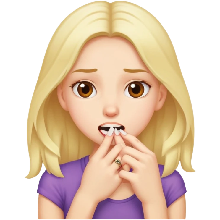 girl bitting her nails  emoji