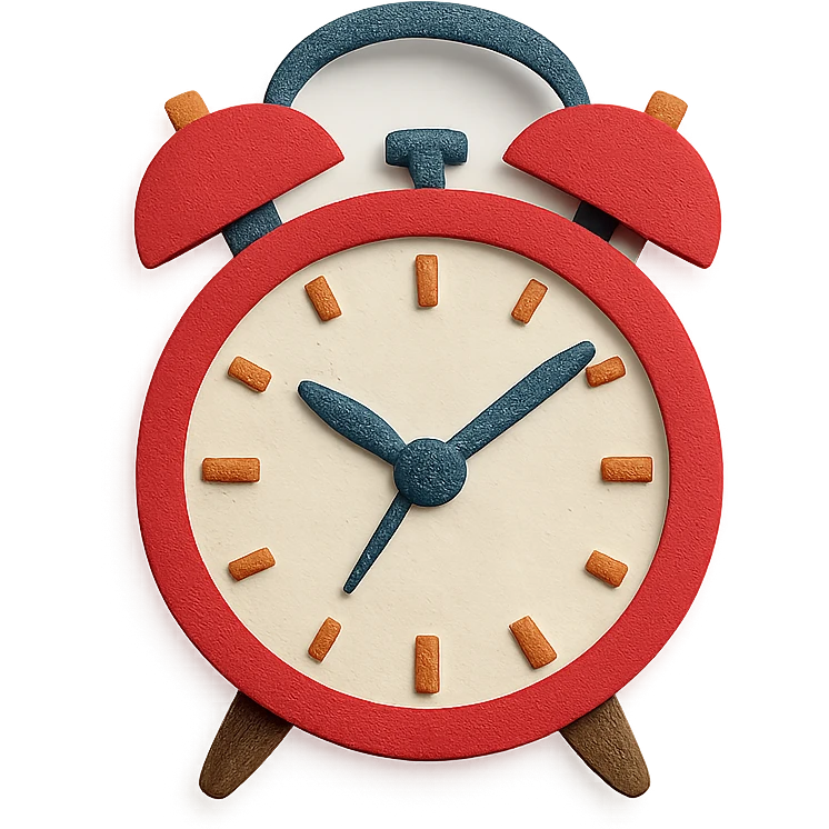 vintage red alarm clock emoji