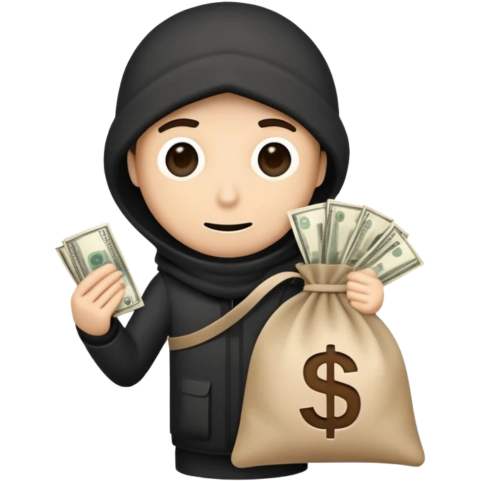 a thief as a stickman emoji