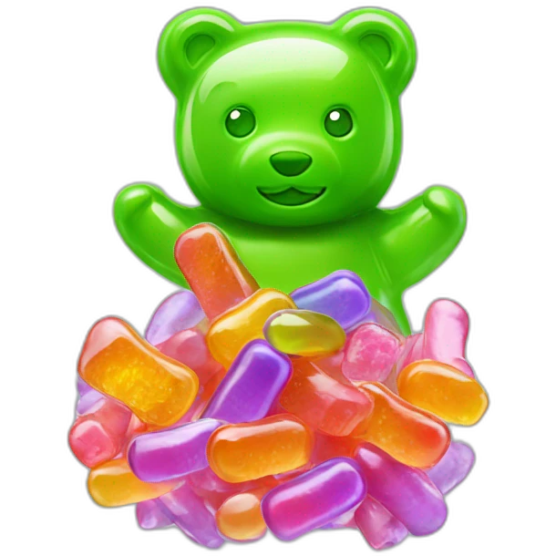 Gummy bear with biologically active supplements emoji