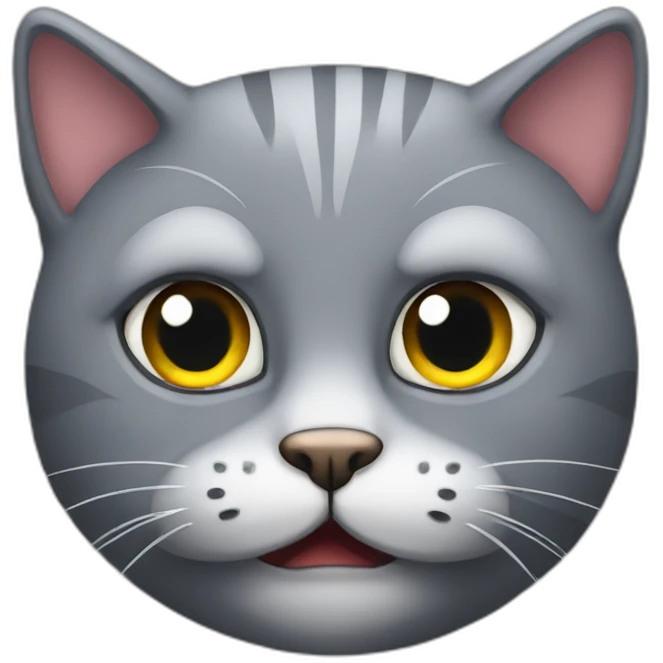 evil grey cat emoji