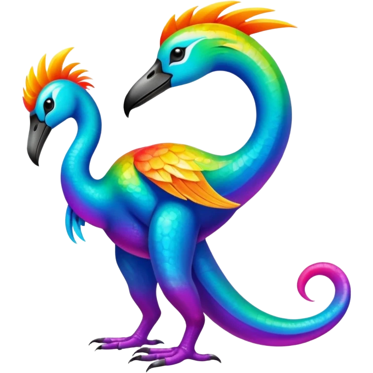 Abstract elemental colorful shiny exotic tropical La Creatura Fakémon full body emoji