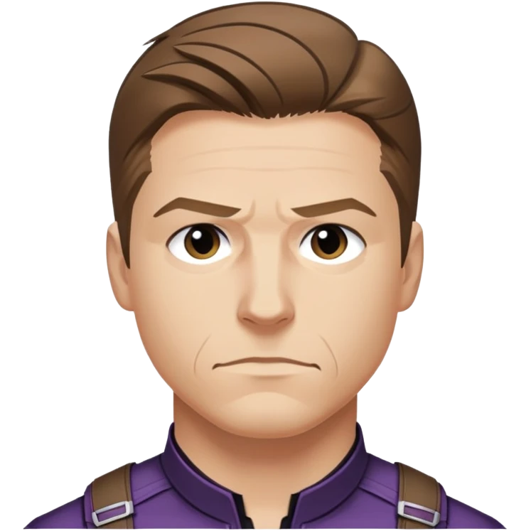 hawkeye clint barton portrait marvel, brown hair from captain america: civil war emoji