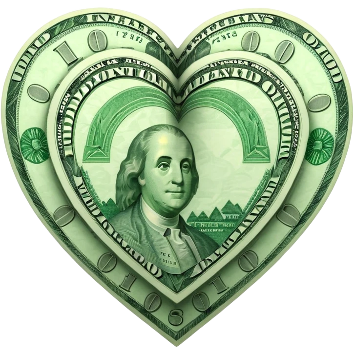 pazzle heart dollars emoji