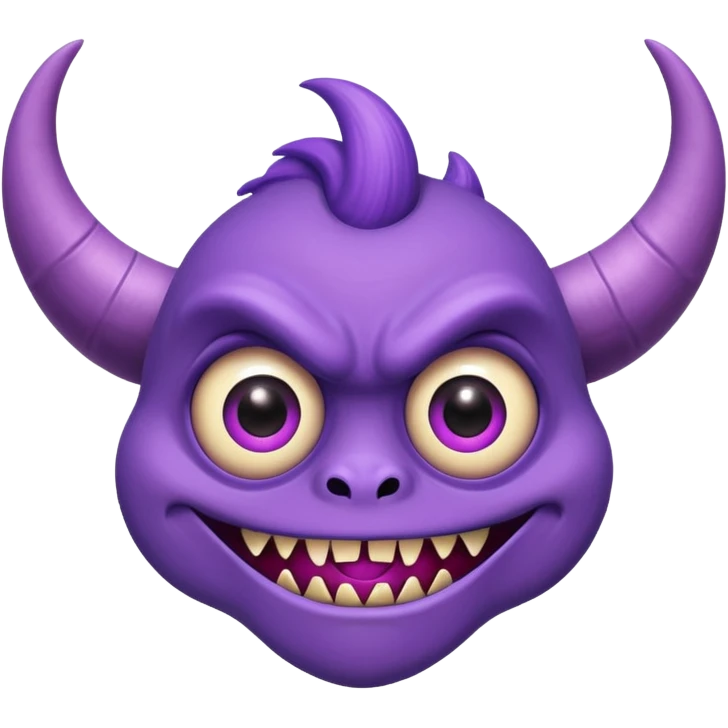 One eye, one horn flying purple people eater emoji