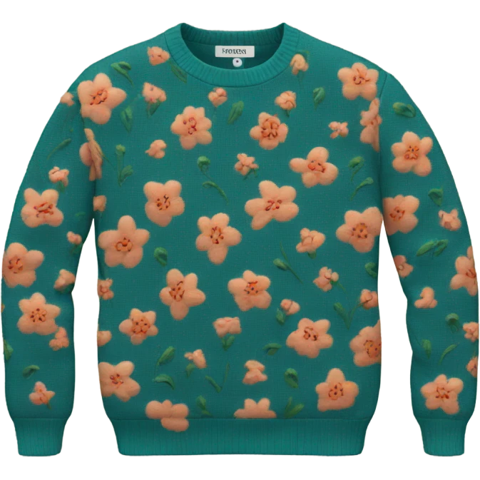 Knit Floral sweatshirt  emoji