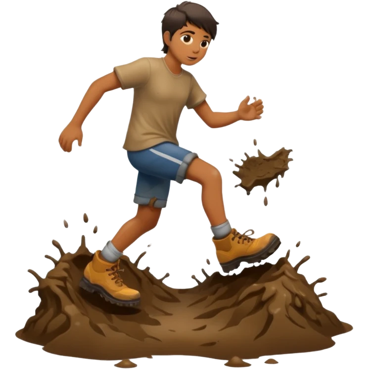 raining shoe stamping mud emoji