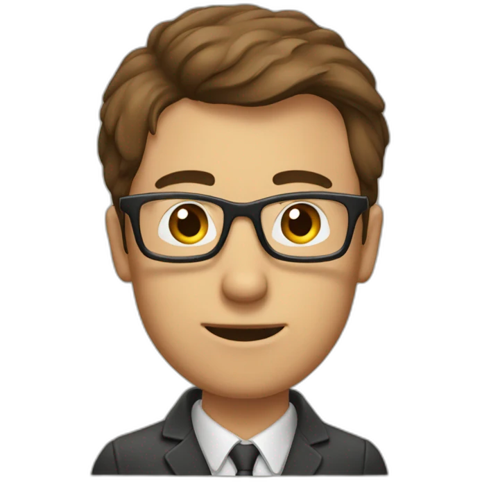brown-short-haired classy man wearing glasses struggling to fit a key into a door-lock emoji