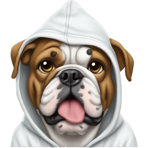 Bulldog wearing a hoodie emoji