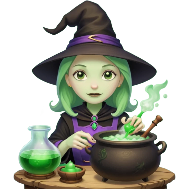 green witch cooking potion emoji