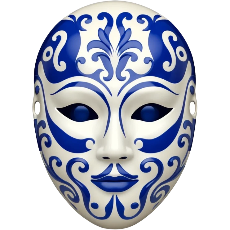 full face mask blue and white on two side  emoji