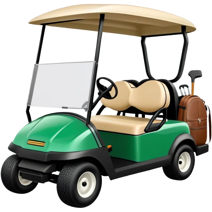 Club car golf cart with golf club bags emoji