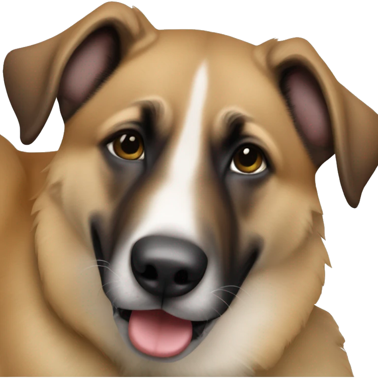 garçon calin a un berger malinois emoji