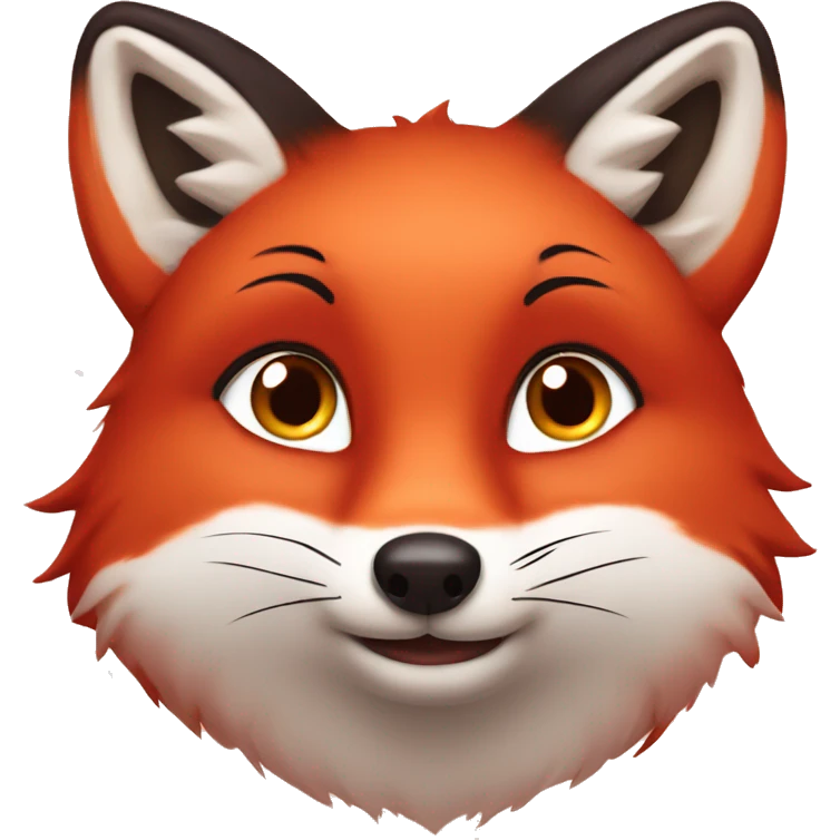 "deep lush red fox face" with little hearts in eyes emoji
