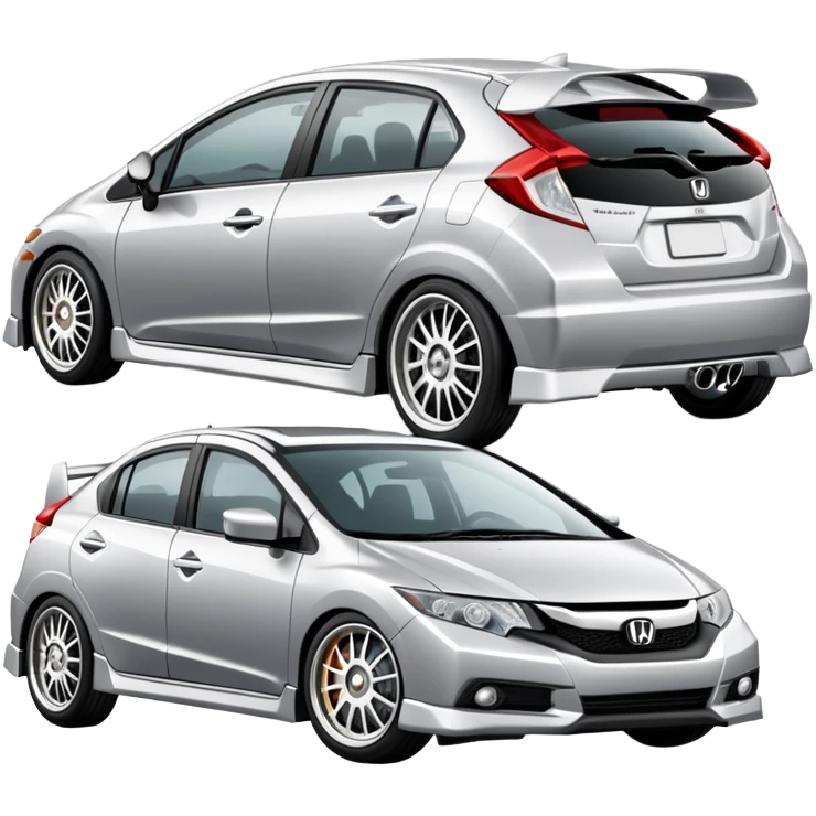 Silver Honda civic 8gen 2011 5door with enekei selbach wheels emoji