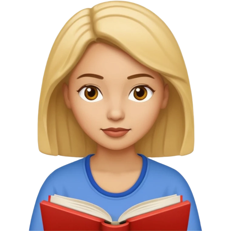 light skinned woman reading a book emoji
