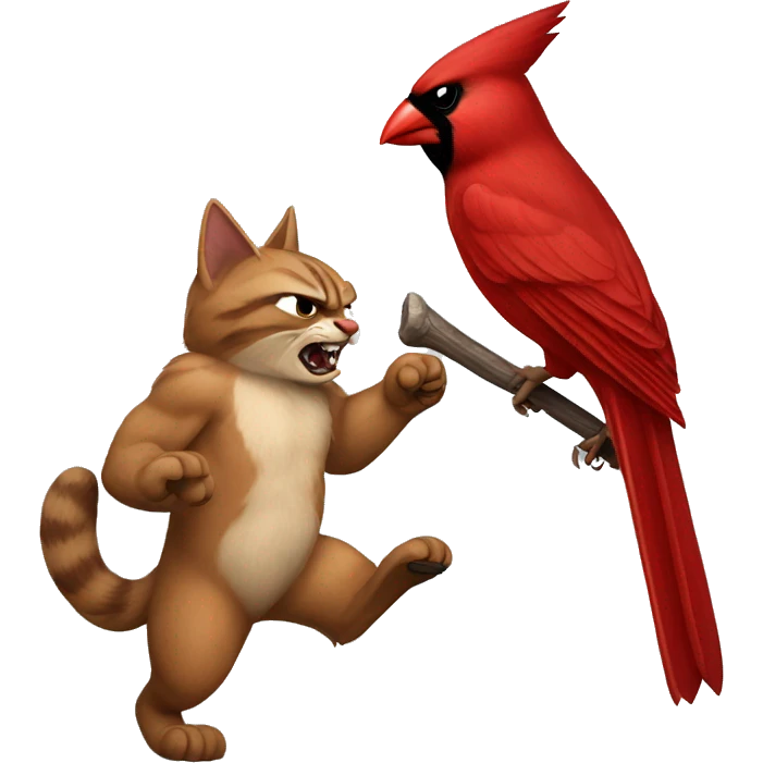 Cardinal fighting wildcat emoji