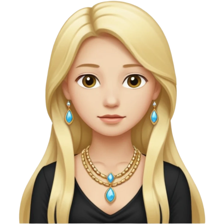 realistic portrait of a melefic alchemist with jewelry and long blond hair tight  emoji