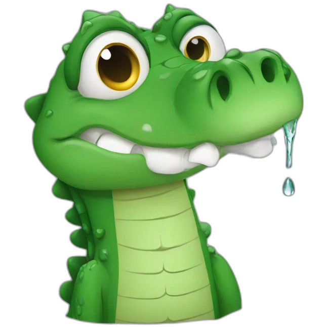 sad crocodile with tears emoji