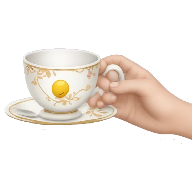 hand holding teacup by handle emoji