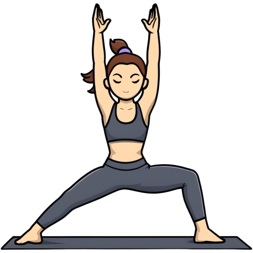 Warrior 2 yoga pose girl emoji