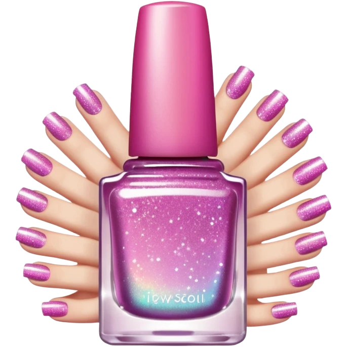 Pink glitter nail polish emoji