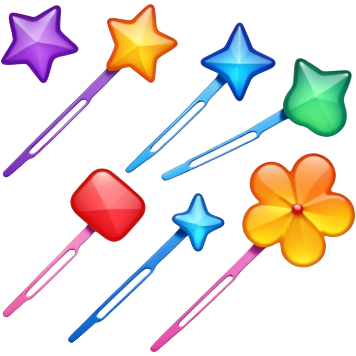 Colorful hairpins emoji