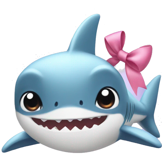 Baby shark with a bow on her head emoji