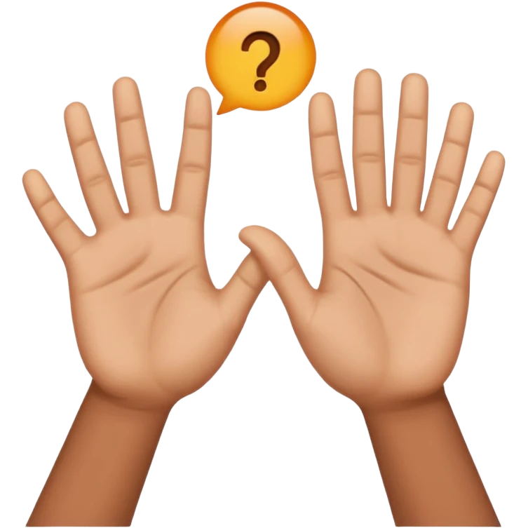 Hands reaching out “why”  emoji