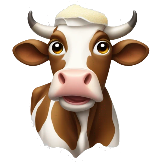 cow holding a beer  emoji