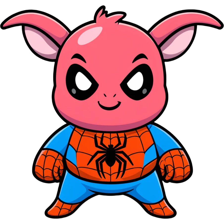 Spider-Ham face, cartoon style, bold colors emoji