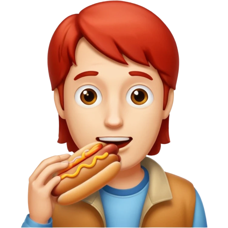 Keith eating a hot dog emoji